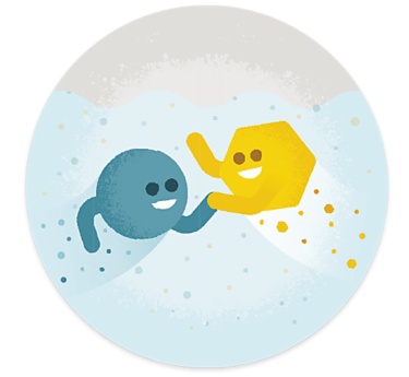 a blue and yellow cartoon characters
