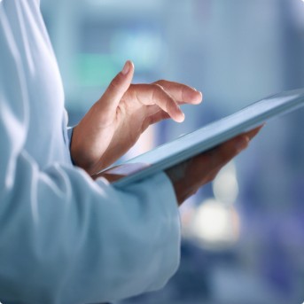 a person using a tablet