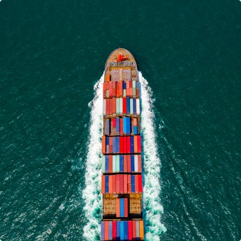 a container ship in the water