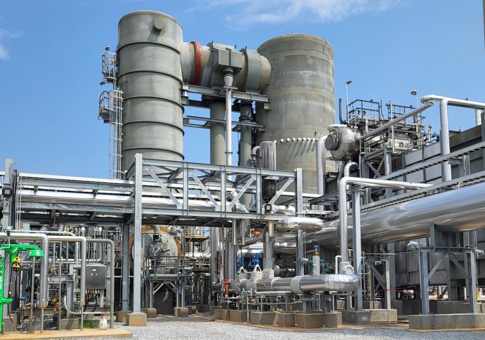 a close-up of a factory