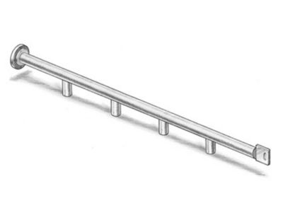 a long metal bar with four holes