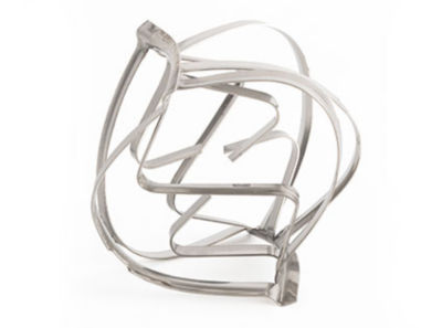 a metal spiraled object on a white background