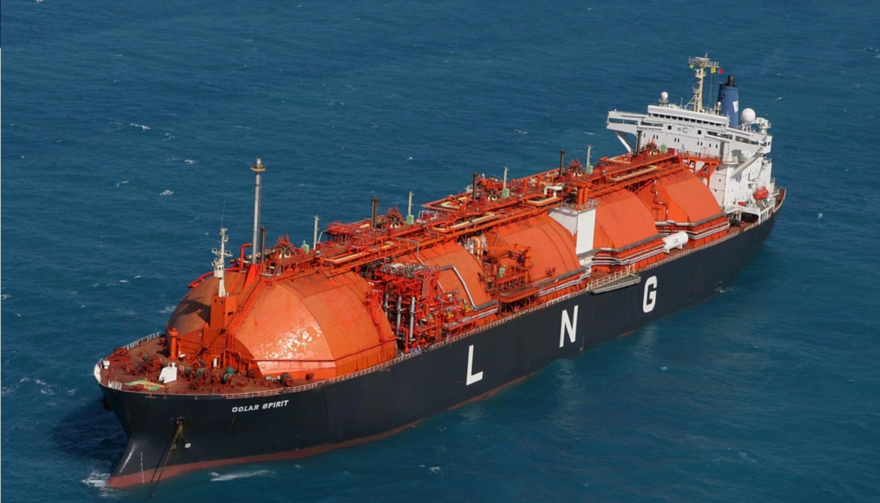 a large tanker ship in the water