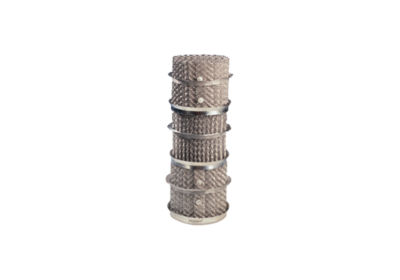 a close-up of a cylindrical metal cylinder