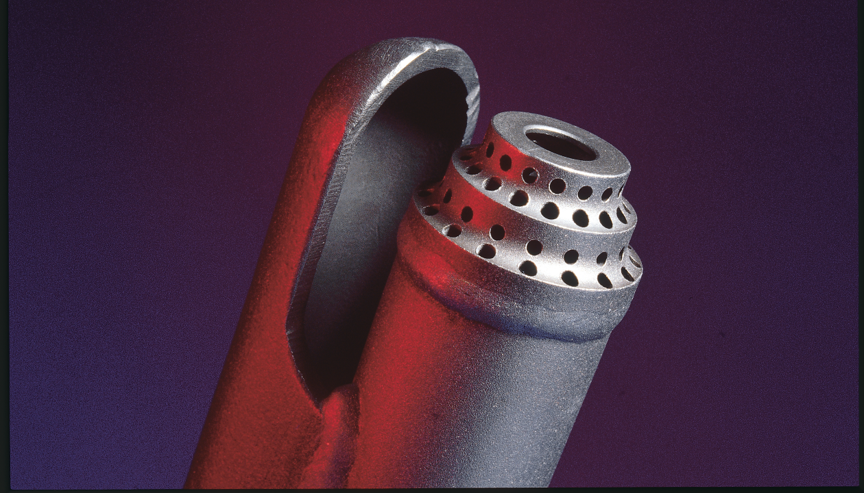 close-up of a metal cylinder