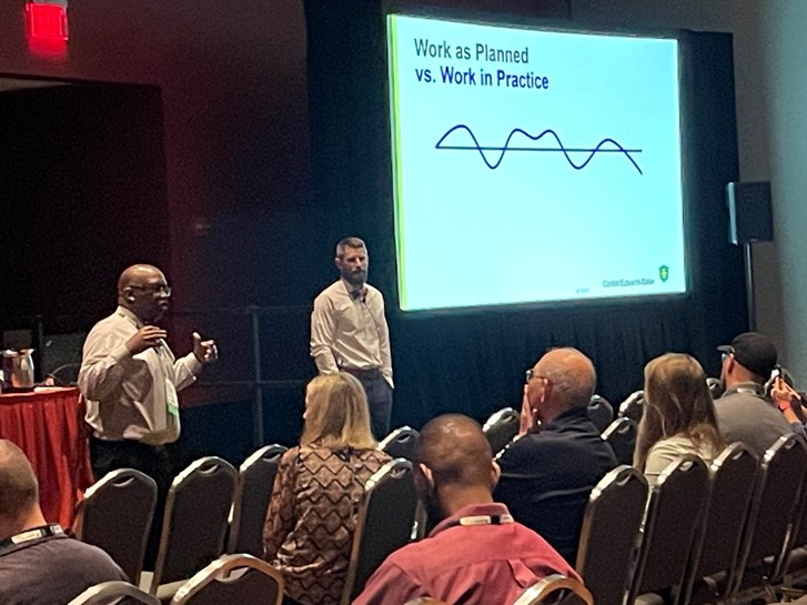 Chuck Watts and Chris Brown leading a session at the ASSP Safety Conference in San Antonio, Texas.)