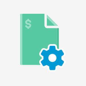 a green file with a blue gear