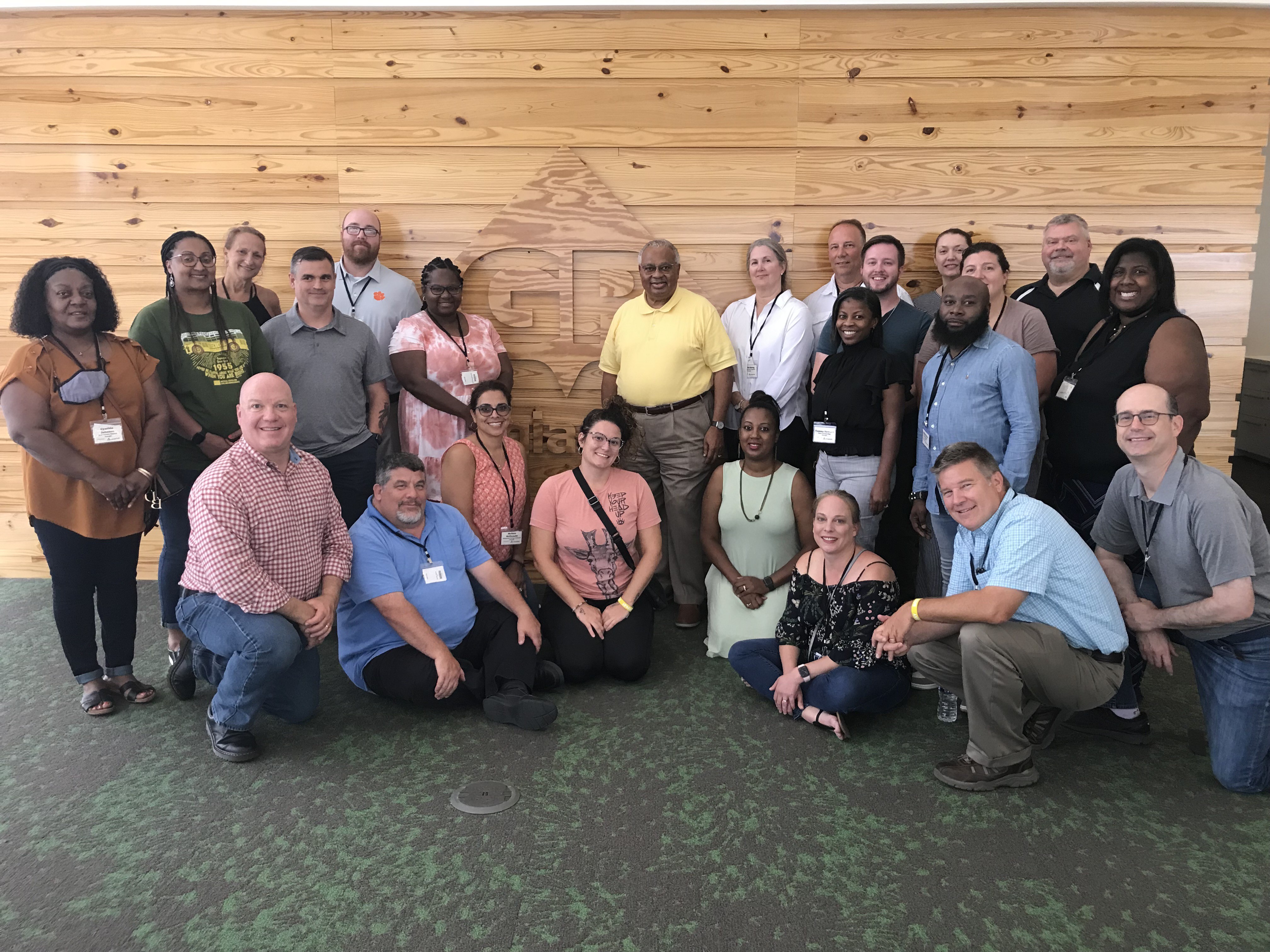 Curley Dossman, president of the GP Foundation with the group of teachers at the 2022 Economic Education Summer Institute in Atlanta