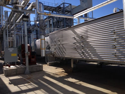 a large metal container in a factory