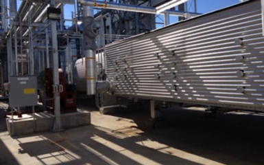 a large metal container in a factory