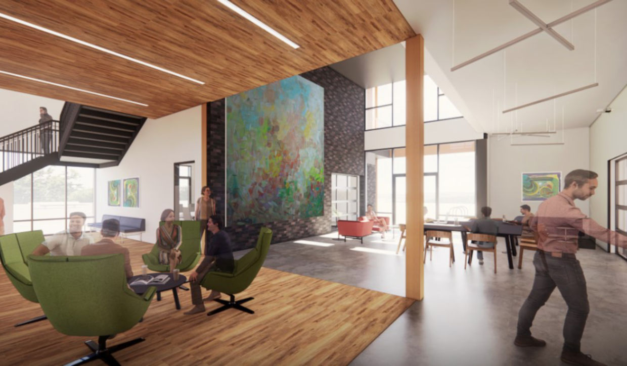 Rendering of an inside look at the new Trees Atlanta headquarters. 