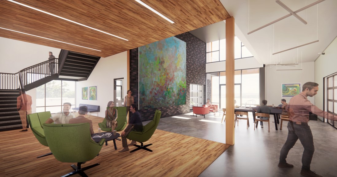 Rendering of an inside look at the new Trees Atlanta headquarters. 