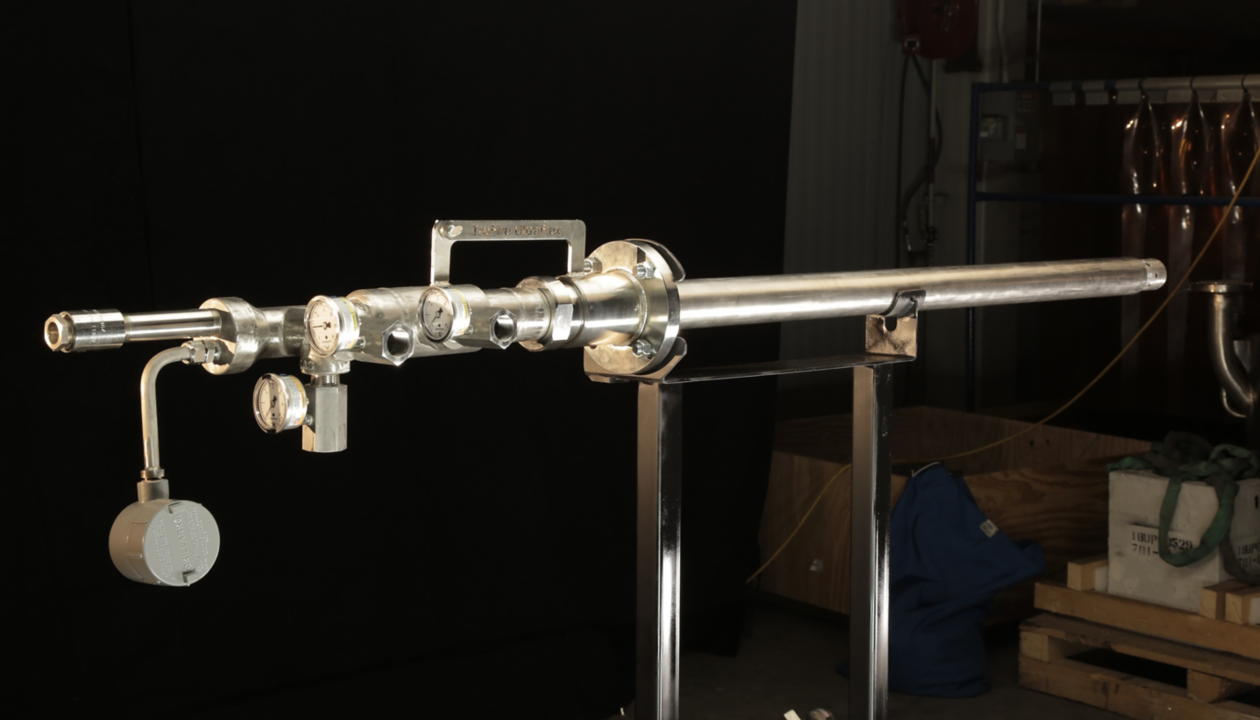 a close-up of a metal pipe