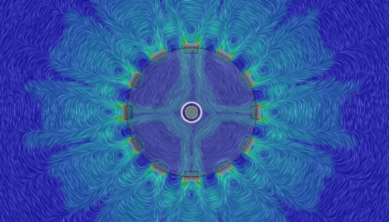 a blue and green circular pattern
