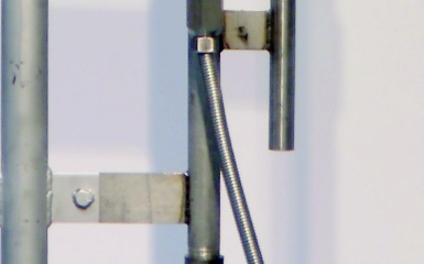 a close up of a metal bar